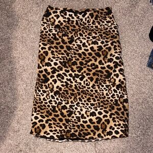 Karen Kane Leopard Print Midi Skirt